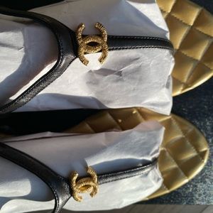 Chanel T Strap Slingback Sandals
